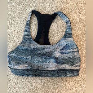 lululemon BUNDLE - Blue Sports Bra AND Black Hairband